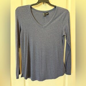 Cynthia Rowley Women's Blue Long Sleeve Tee Shirt Size Large